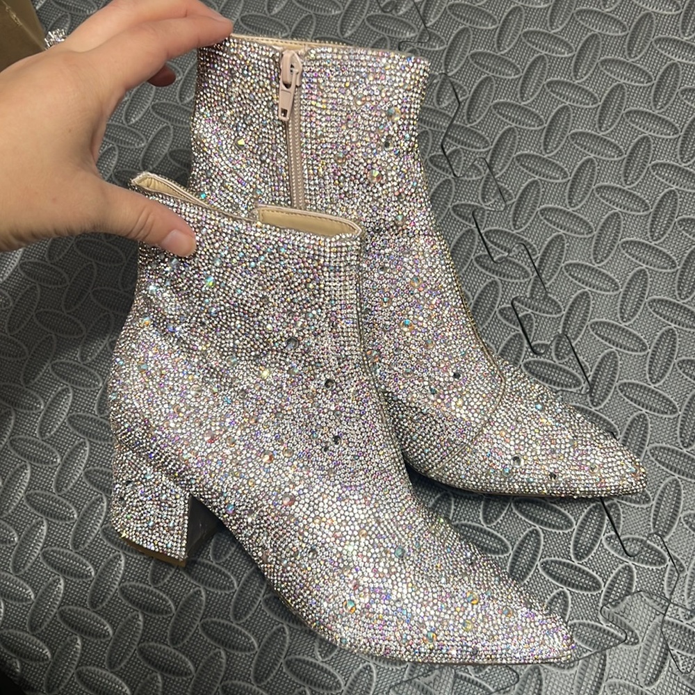 Betsey Johnson Silver Heeled Boots